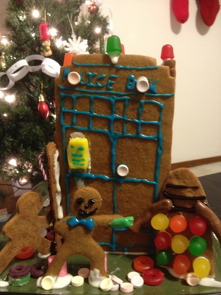 Gingerbread Tardis with the Doctor