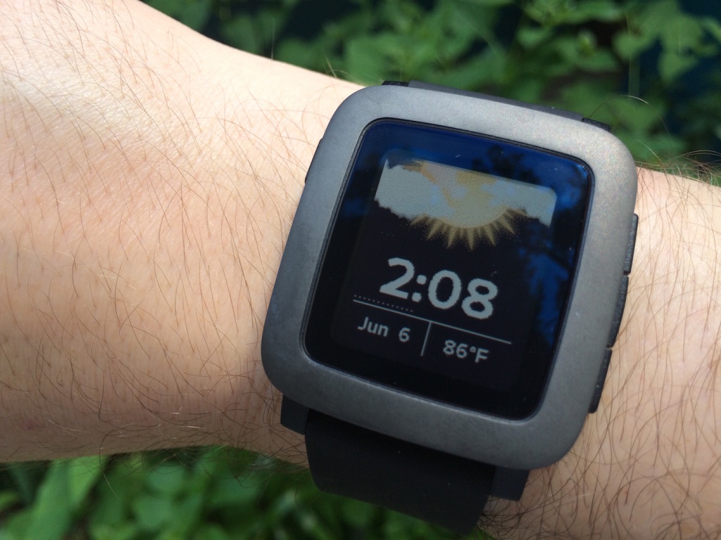 The Pebble Time on my wrist