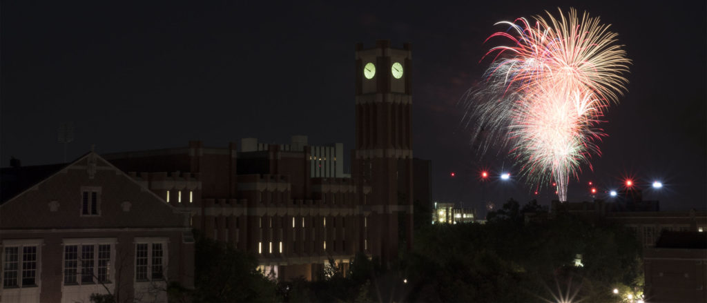 Fireworks at OU - photo by Dennis Spielman