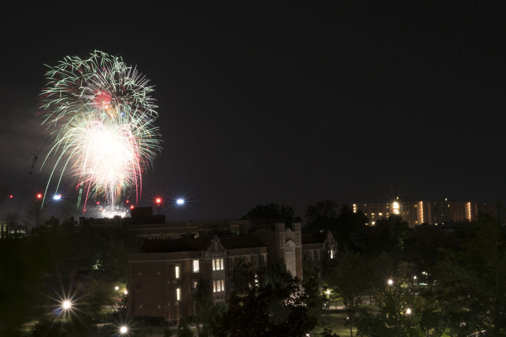 Fireworks at OU - photo by Dennis Spielman
