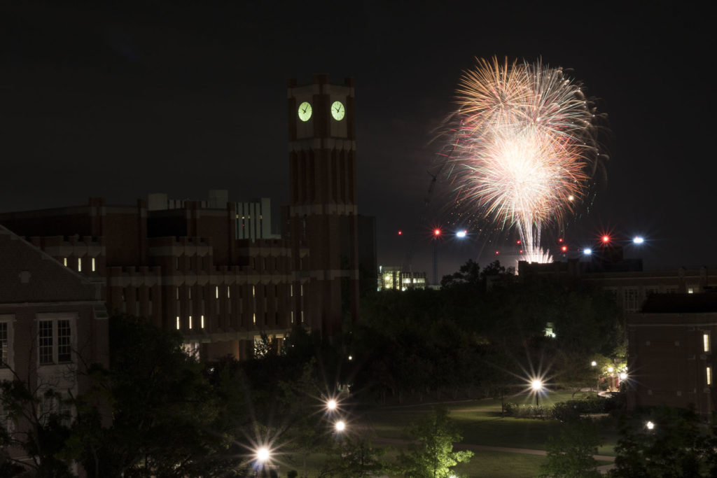 Fireworks at OU - photo by Dennis Spielman