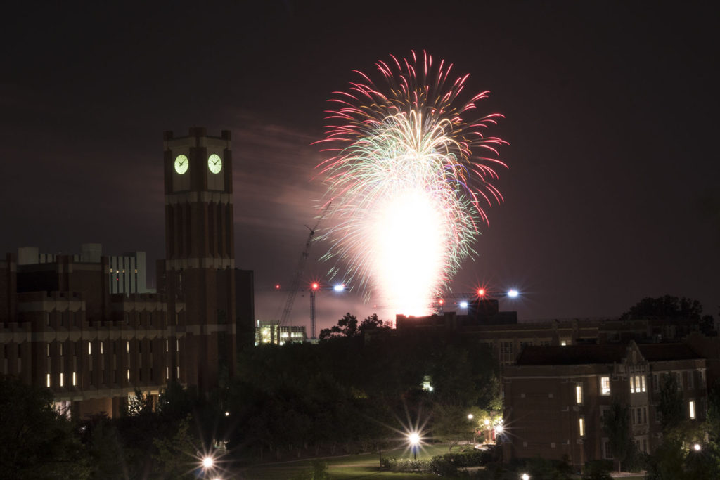 Fireworks at OU - photo by Dennis Spielman