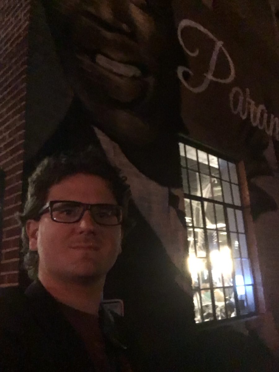 Selfie outside the Paramount for Frack Fest
