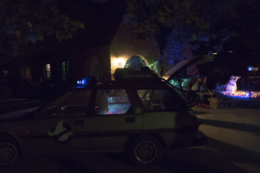 The Ghostbusters car and haunted house