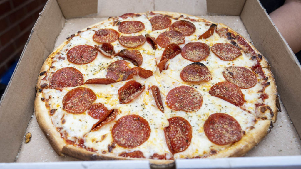 Pizza at the Winchester Drive-In Theatre - photo by Dennis Spielman